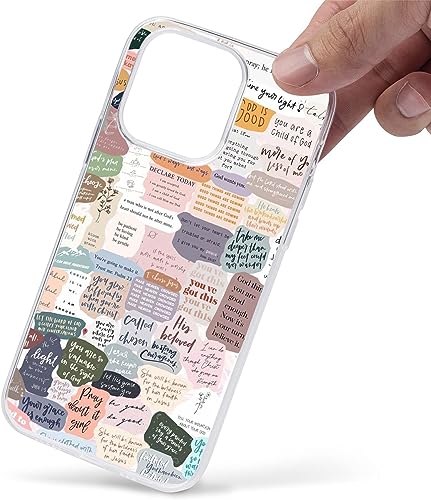 Compatible with iPhone 15 Pro Case, Bible Verses Aesthetic Cute Indie Christian Postive Quotes iPhone Case Clear Shockproof Slim Soft TPU Protective Case - color: Pattern-6, size: iPhone 15 Pro (6.1 inch)