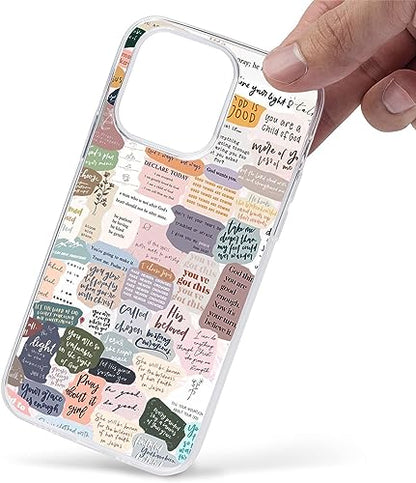 Compatible with iPhone 15 Pro Case, Bible Verses Aesthetic Cute Indie Christian Postive Quotes iPhone Case Clear Shockproof Slim Soft TPU Protective Case - color: Pattern-6, size: iPhone 15 Pro (6.1 inch)