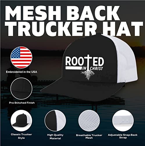 Trenz Shirt Company Mens Christian Hat Embroidered Stand Firm Ephesians 6:11 Scripture Mesh Back Trucker Hat - color: Loden/Black