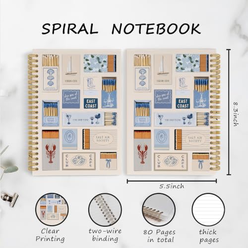 YLZlhb Coastal Beach Matchbox Spiral Notebook Journal 5.5x8.3 Inches - color: Coast