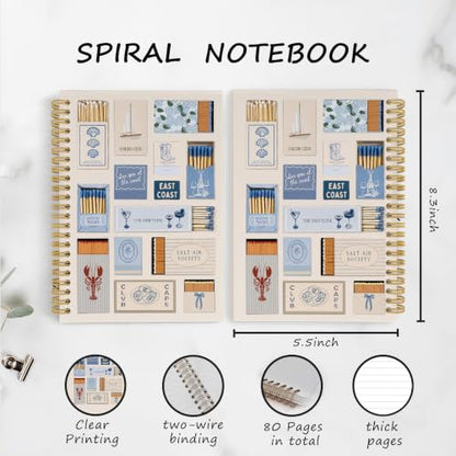YLZlhb Coastal Beach Matchbox Spiral Notebook Journal 5.5x8.3 Inches - color: Coast