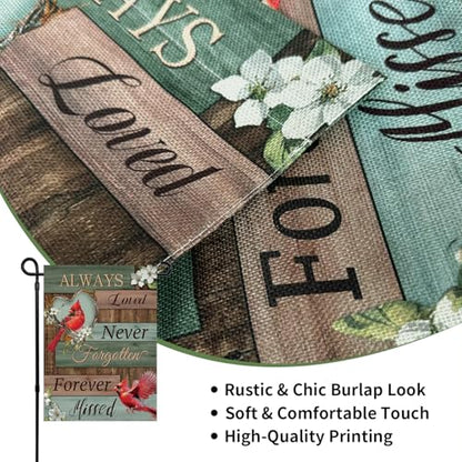 Cardinal Memorial Garden Flag 12x18 Double-Sided for Cemetery Gravesite - color: n15 12x18