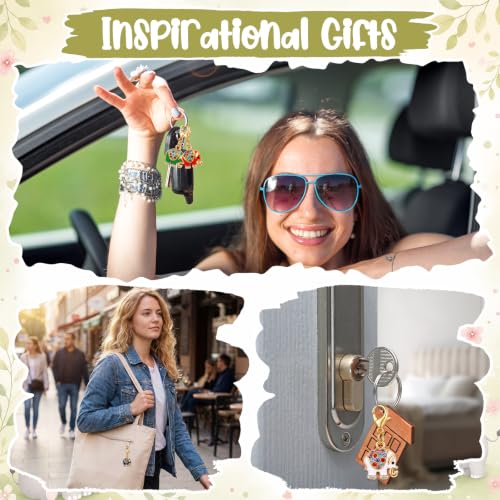 Kenning 12 Set Pocket Hugs Elephant Keychain Gifts Bulk, Positive Small Cute Pocket Size Inspirational Gifts with Motivational Cards for Teacher Employee Women Appreciation - style: Elephant