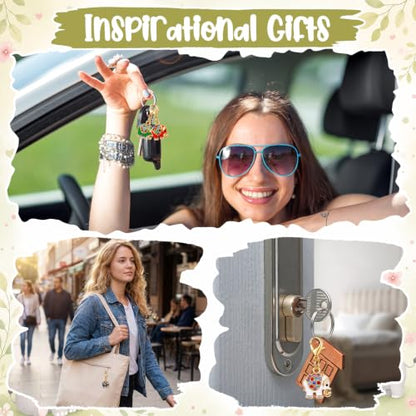 Kenning 12 Set Pocket Hugs Elephant Keychain Gifts Bulk, Positive Small Cute Pocket Size Inspirational Gifts with Motivational Cards for Teacher Employee Women Appreciation - style: Elephant