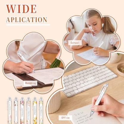 Inspirational Christian Gifts for Women, 6 Pack Floral Bible Verse Pens - color: pink05