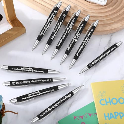 Yeaqee 100 Pcs Motivational Pens, Black, Biblical - color: Black, style: Biblical
