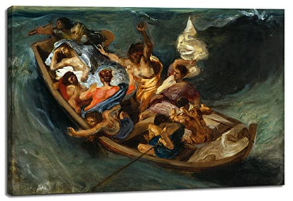 Canvas Print Wall Art - Christ on The Sea of Galilee, 1841 by Eugene Delacroix - 18x12 inches - color: Christ on the Sea of Galilee, size: 18"L x 12"W