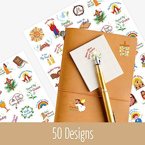 1000 PCS Bible Verse Stickers, Clear Inspirational Pray Stickers Encouraging Scripture Decals Jesus Christian Religious Faith Labels for Scrapbooks Bottles Computer Planner Diary Album Kids Adults - color: Colour Text & Image Version-a