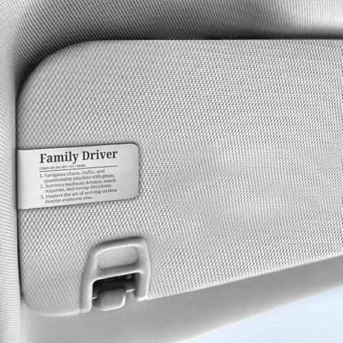 Family Driver Car Visor Clip, Safe Driving Reminder Gifts for Men - color: Silver101