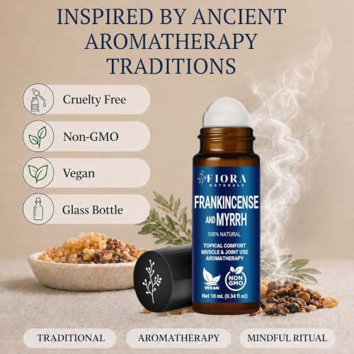 Frankincense and Myrrh Essential Oil Roll-On – 100% Pure Natural and Prediluted Oil Blend, Aromatherapy Massage Oil, Anointing Oil, Frankincense and Myrrh Body Oil for Relaxation & Daily Self-Care - size: 1 Fl Oz (Pack of 1)