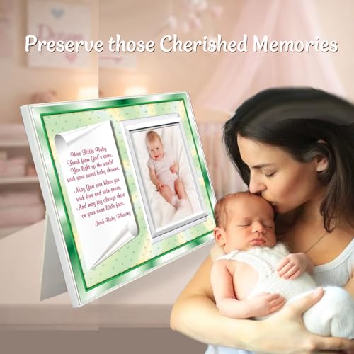 Irish Baby Blessing Picture Frame Keepsake – Traditional Christian Blessing Gift from Grandparents – Holds 3.5x5 Photo - color: Irish Baby Blessing
