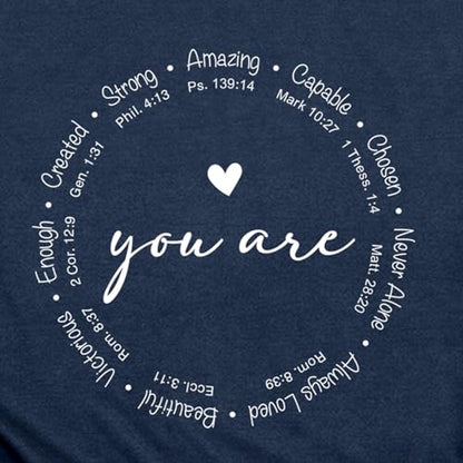 Christian Shirts for Women Jesus Faith Shirt You are Inspiration Tee - color: Blue, size: Large