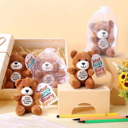 Silipull 18 Pcs Jesus Loves You Beary Much Stuffed Bears Plush Teddy Gifts - style: Jesus Loves You Beary Much