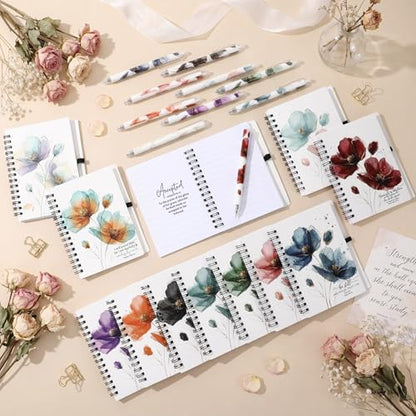 Resurhang 24 Sets/48 Pcs Christian Journals with Pens, Faith in Bloom - style: Faith in Bloom