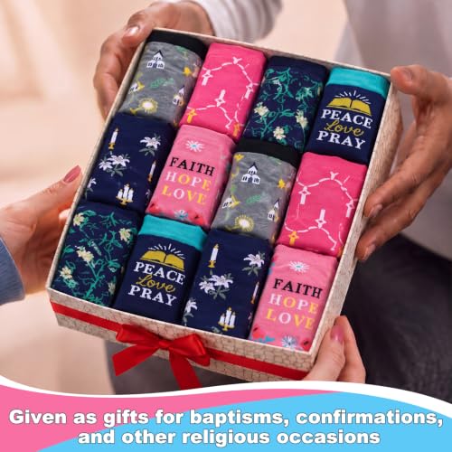 Toulite 12 Pairs Christian Socks for Women Mom Pastor Wife Gift