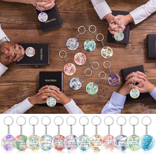 Janmercy 120 Pcs Acrylic Christian Keychain Bulk for Women - style: Cute
