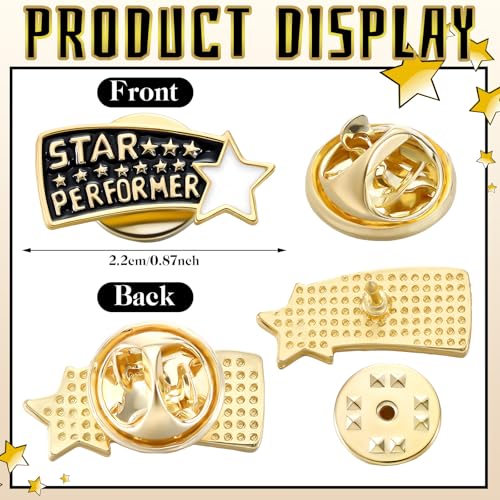 Tondiamo 50 Employee of The Month Star Pins Bulk Star Performer Appreciation Gifts for Staff Coworker Teacher Volunteer Recognition Pins Christmas Gifts Bulk for Team