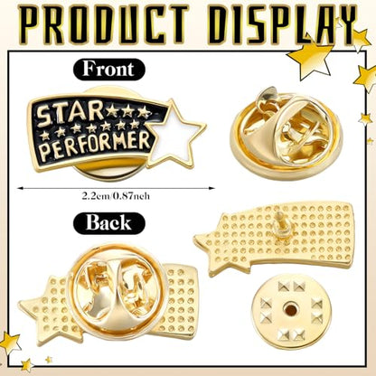 Tondiamo 50 Employee of The Month Star Pins Bulk Star Performer Appreciation Gifts for Staff Coworker Teacher Volunteer Recognition Pins Christmas Gifts Bulk for Team