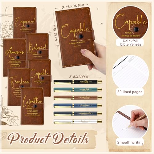 Potchen 18 Pcs Christian Church Gift 13oz Coffee Mug Journal Pen, Neutral - color: Neutral Brown, size: Bible