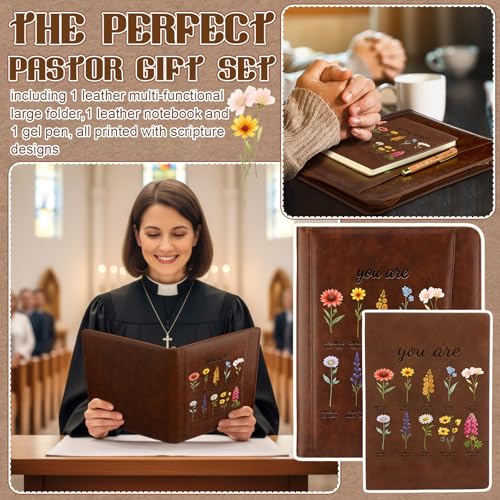 Fuyoooo 3 Pcs Floral Christian Gift for Women Portfolio Notebook - style: Floral Pastor Style