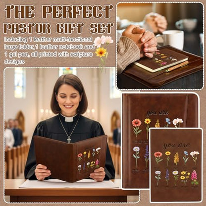 Fuyoooo 3 Pcs Floral Christian Gift for Women Portfolio Notebook - style: Floral Pastor Style
