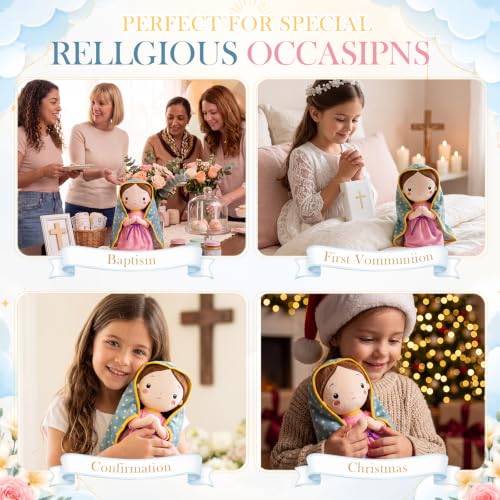 Seenelling 13.7 Inch Our Lady of Guadalupe Plush Mary Stuffed Doll