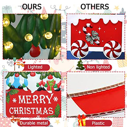 Afirst Christmas Gnomes Yard Sign Stakes Light Up Garden Decorations - color: Gnomes