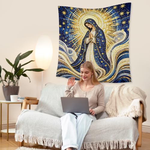 HUGANE Virgin Mary Christian Catholic Tapestry Wall Decor 50x60 Inch - color: colour-03