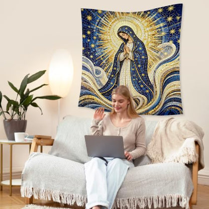 HUGANE Virgin Mary Christian Catholic Tapestry Wall Decor 50x60 Inch - color: colour-03