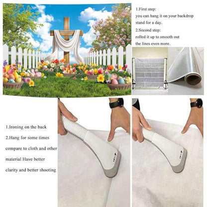 Easter Backdrop He is Risen Backdrop Religious Jesus Cross Photo Background - size: 7x5FT（210x150cm）