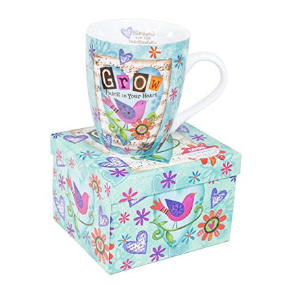 Divinity Boutique Ceramic Mug Grow Peace Bird, 12 ounce - color: Grow Peace Bird