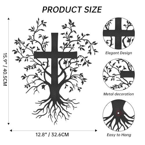 YATEASLU Wall Cross Sculpture Tree of Life Design