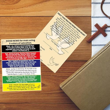 Plan of Salvation Card Prayer Cards Tracts Pocket Holy Postcards