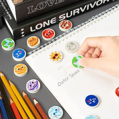 Haooryx Solar System Mini Erasers Bulk Novelty Outer Space Pencil Erasers