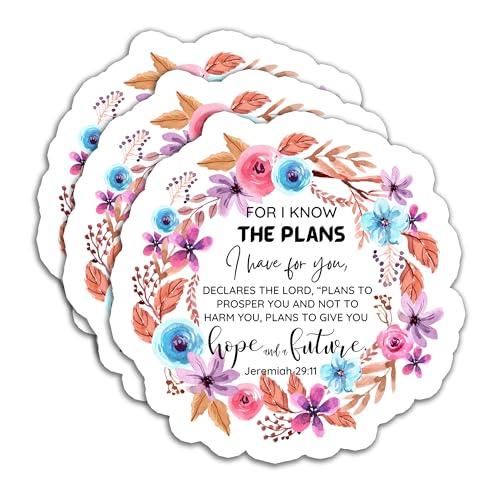 (3Pcs) for I Know the Plans I Have for You Jeremiah 29:11 Christian Sticker - color: For I Know the Plans I Have for You