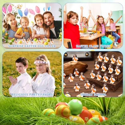 Barydat 100 Pcs Little Jesus Figures, Halloween Prank Props, Orange - color: Orange