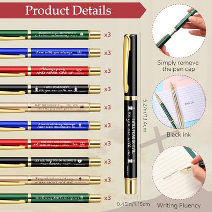 Kosiz 60 Pcs/30 Set Christian Gift Bulk Spiral Notebook and Pen, Multicolor - color: Multicolor