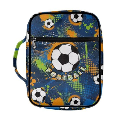 Coldinair Football Bible Cover Case for Men Teen, Kids Scripture Carrying Case with Handle and Pocket, Bible Book Tote Handbag - color: Football
