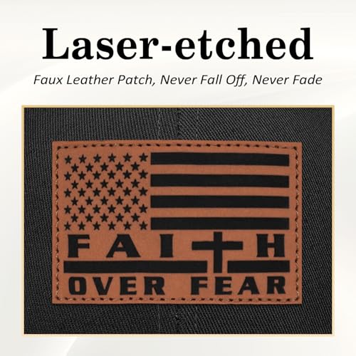 Jesus Hat Christian Gifts for Men American Flag Hats Faith Over Fear Hat Fathers Day Christmas Birthday Gifts for Friend - color: Faith