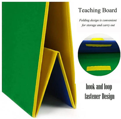 Topwon Felt Board, Folding Flannel Playboard Preschool Toddler Stories Boards, Animal Story Learning Double-Side Stand Flannel Board (Not Including Animal Felt) - style: Not Including Animal Felt