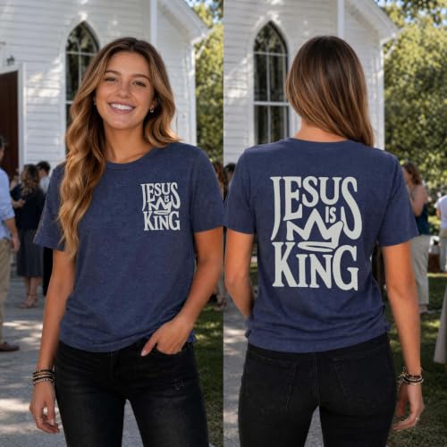 Christian Shirts for Women Religious Saying Tshirt Bible Verse Tee Tops - color: 01-dark Blue, size: Medium