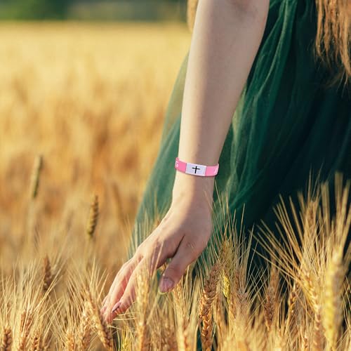 Daily Bible Verse Bracelet, Christian Bracelet for Women Men, Christian Jesus Jewelry Gifts Wristband - style: Purple