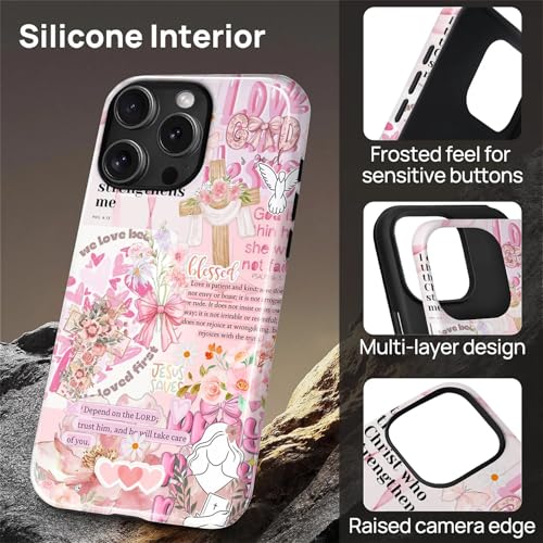 Magnetic Case for iPhone 16 Pro, Compatible with Magsafe PC Hard Shell & Silicone Inner Bumper Anti-Scratch Full-Body Cover Shockproof Slim Design Retro Newspaper Collage Religious Jesus - color: Retro Newspaper Collage Religious Jesus, size: iPhone 16 Pr