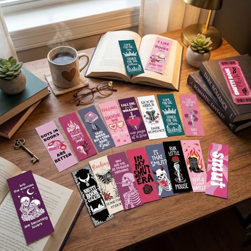 Wxiben Spicy Romance Bookmarks Gifts - 100 Pcs Romantic Bookmark Paper Skull RoseBook Marks Page Clips Reading Accessories for Women Men Book Lovers Students Teachers Bookish Office Supplies - color: Spicy Romance