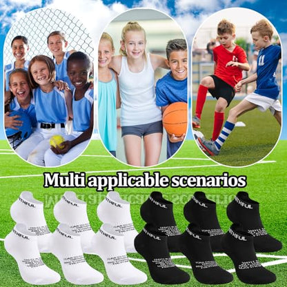 Janmercy 6 Pairs Christian Ankle Socks Fit Us Size 6-13 - color: Black,white