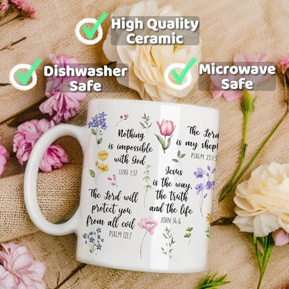 Christian Gifts for Women, Christian Coffee Mugs for Women with Bible Verse, Religious Coffee Mugs, Biblical Inspirational Mug for Friends in Faith, Mom, Grandma, Sister - color: Christian 01