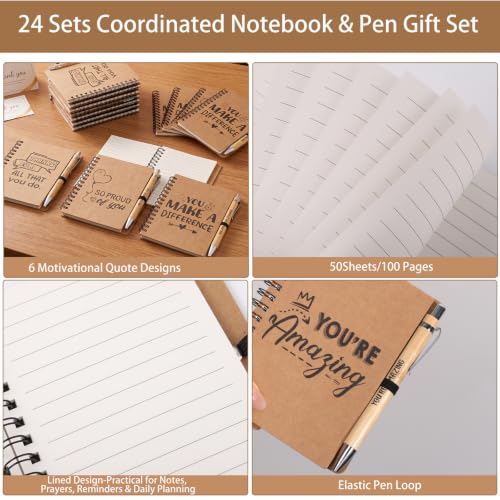 BESARME 72 Pcs 24 Sets Employee Appreciation Gifts Bulk Thank You Gifts - color: Inspirational
