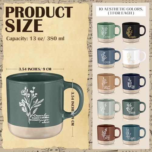 Didaey 10 Pcs Christian Gifts Bulk for Women, Religious Bible Verse Mugs - color: Neutral Color