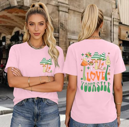 Womens Christian Shirts Funny Bible Verse Graphic T-Shirts Religious Faith Inspirational Short Sleeve Tee Tops - color: Pink1, size: Medium
