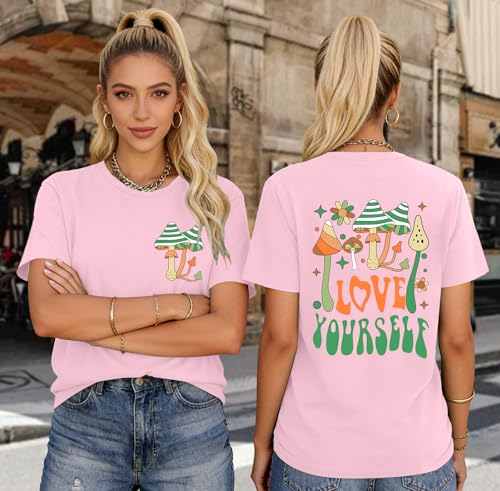 Womens Christian Shirts Funny Bible Verse Graphic T-Shirts Religious Faith Inspirational Short Sleeve Tee Tops - color: Pink1, size: Small